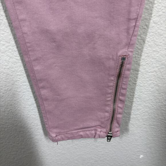 Mavi Womens 32 Adriana Ankle Zip Mid Rise Super Skinny Jeans Rose Twill Pink - Picture 7 of 13